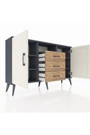 Arges Konsol 5 Raflı 3 Çekmeceli 2 Kapaklı 132x30x83 - S144M018V15A