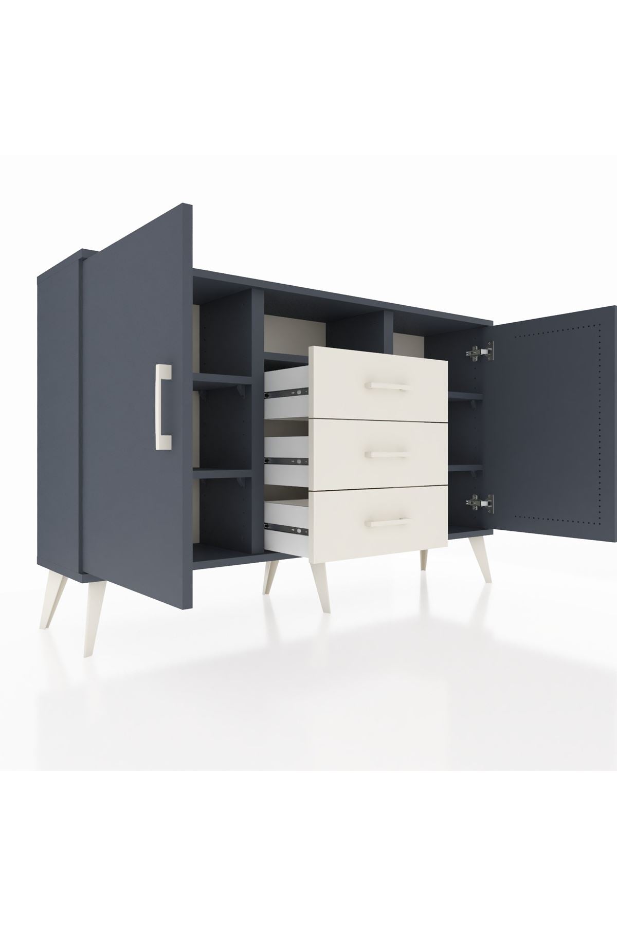 Arges Konsol 5 Raflı 3 Çekmeceli 2 Kapaklı 132x30x83 - S144M018V16A