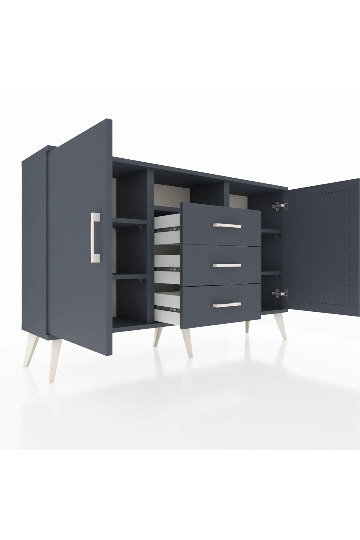 Arges Konsol 5 Raflı 3 Çekmeceli 2 Kapaklı 132x30x83 - S144M018V17A