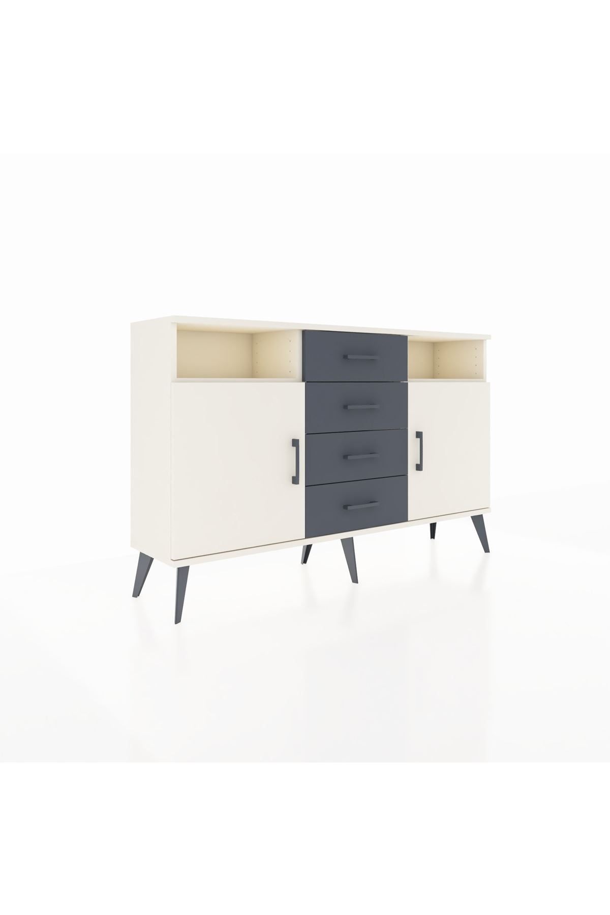 Arges Konsol 4 Raflı 4 Çekmeceli 2 Kapaklı 132x30x83 - S144M019V05A