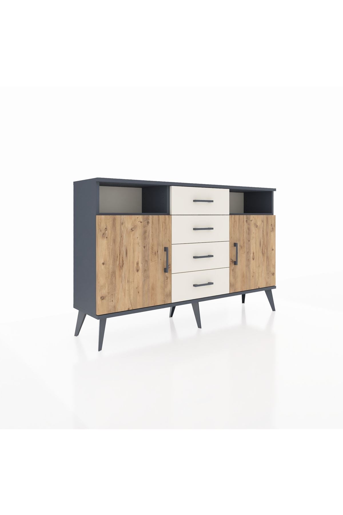 Arges Konsol 4 Raflı 4 Çekmeceli 2 Kapaklı 132x30x83 - S144M019V10A