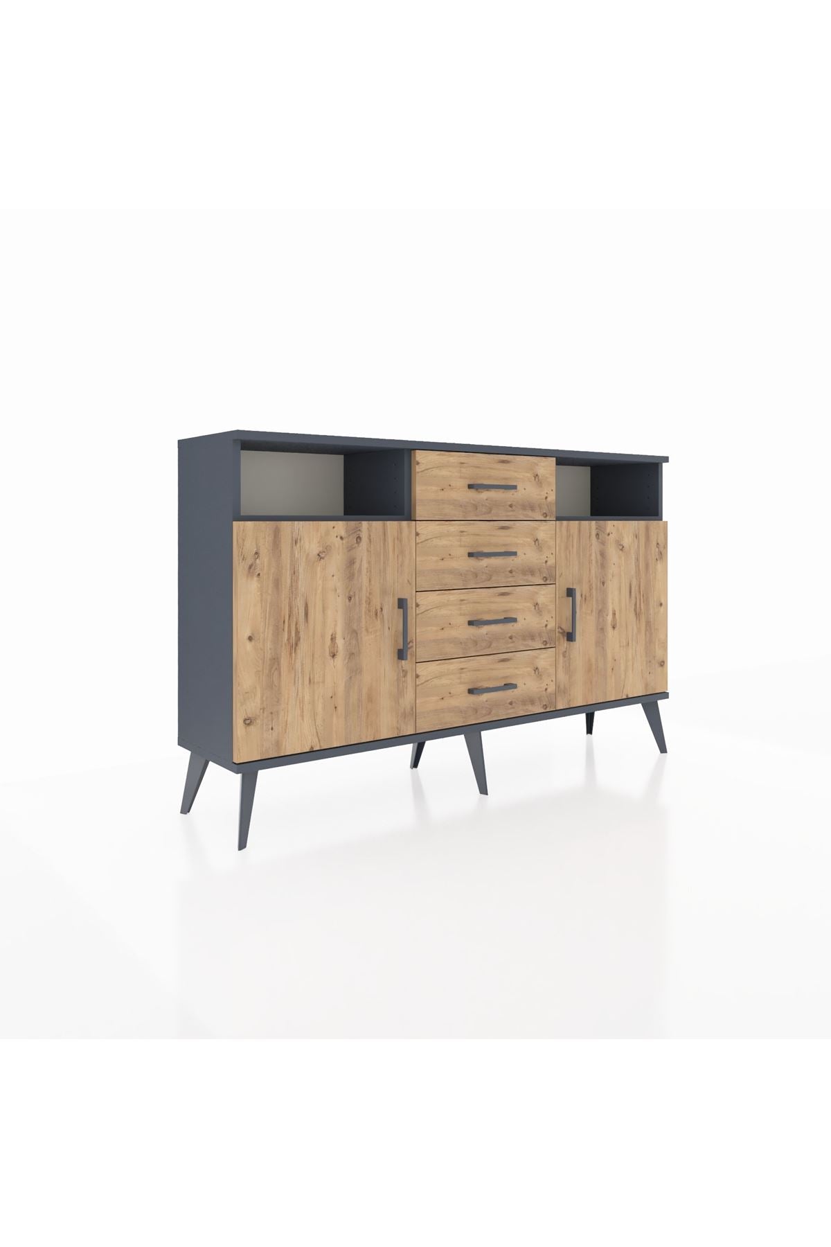 Arges Konsol 4 Raflı 4 Çekmeceli 2 Kapaklı 132x30x83 - S144M019V12A