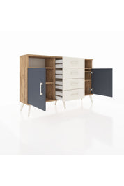 Arges Konsol 4 Raflı 4 Çekmeceli 2 Kapaklı 132x30x83 - S144M019V25A