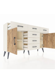 Arges Konsol 2 Raflı 6 Çekmeceli 2 Kapaklı 132x30x83 - S144M020V01A