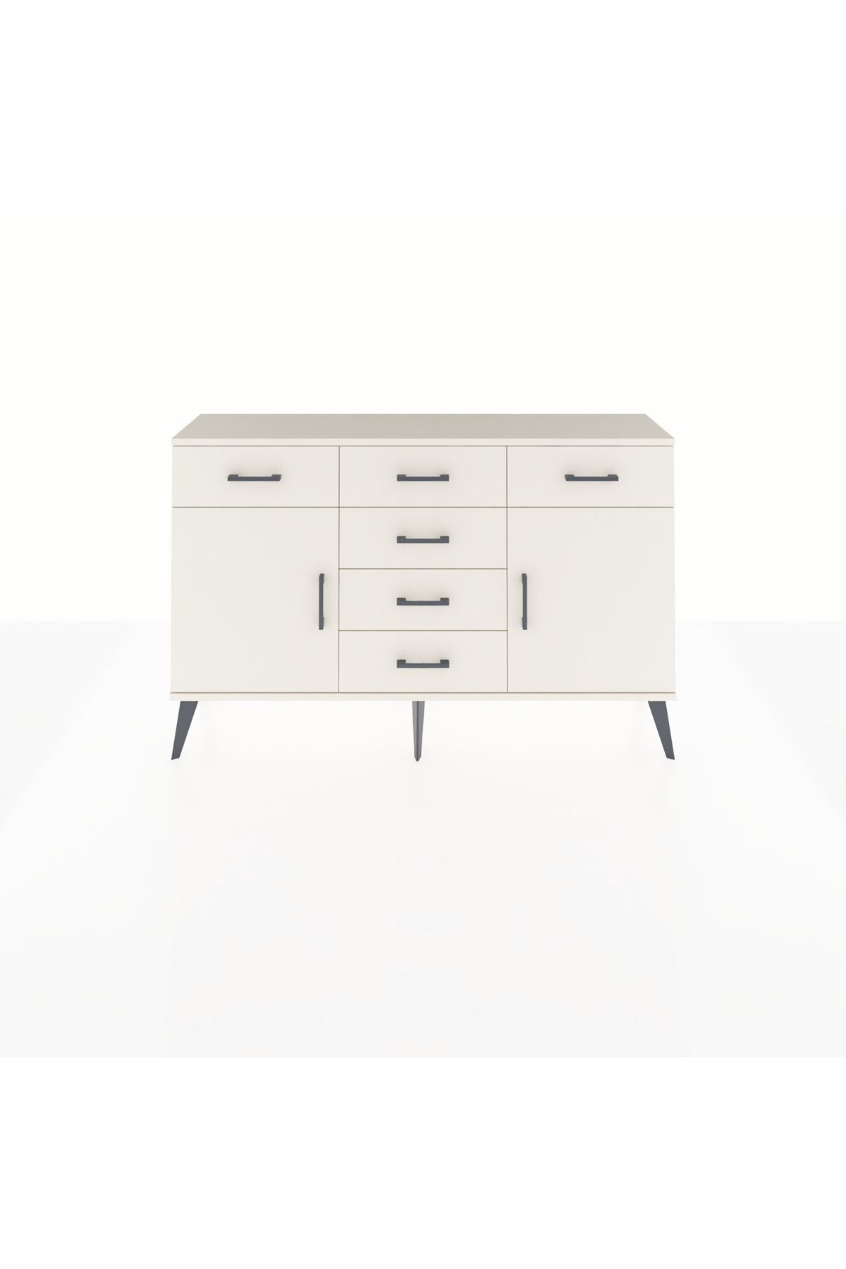 Arges Konsol 2 Raflı 6 Çekmeceli 2 Kapaklı 132x30x83 - S144M020V04A