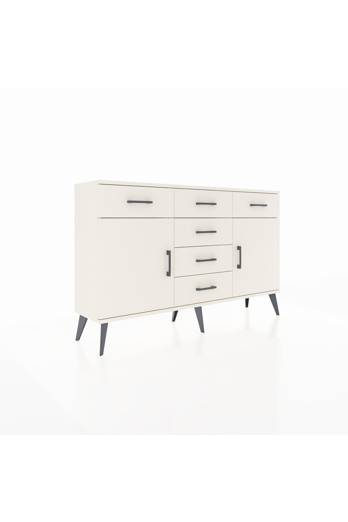 Arges Konsol 2 Raflı 6 Çekmeceli 2 Kapaklı 132x30x83 - S144M020V04A