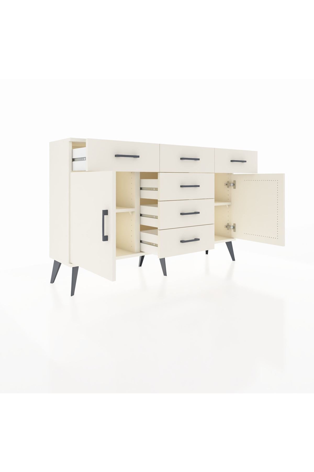 Arges Konsol 2 Raflı 6 Çekmeceli 2 Kapaklı 132x30x83 - S144M020V04A