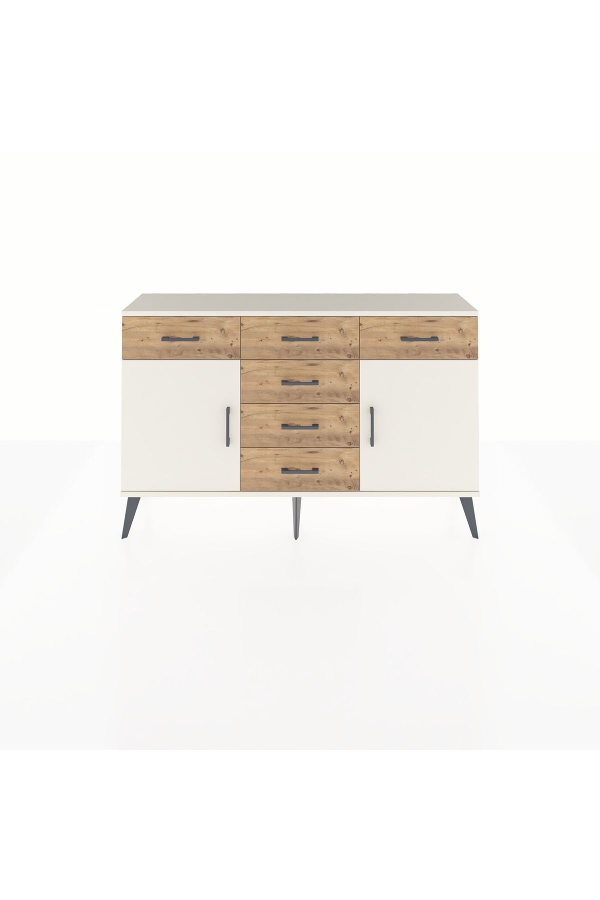 Arges Konsol 2 Raflı 6 Çekmeceli 2 Kapaklı 132x30x83 - S144M020V06A