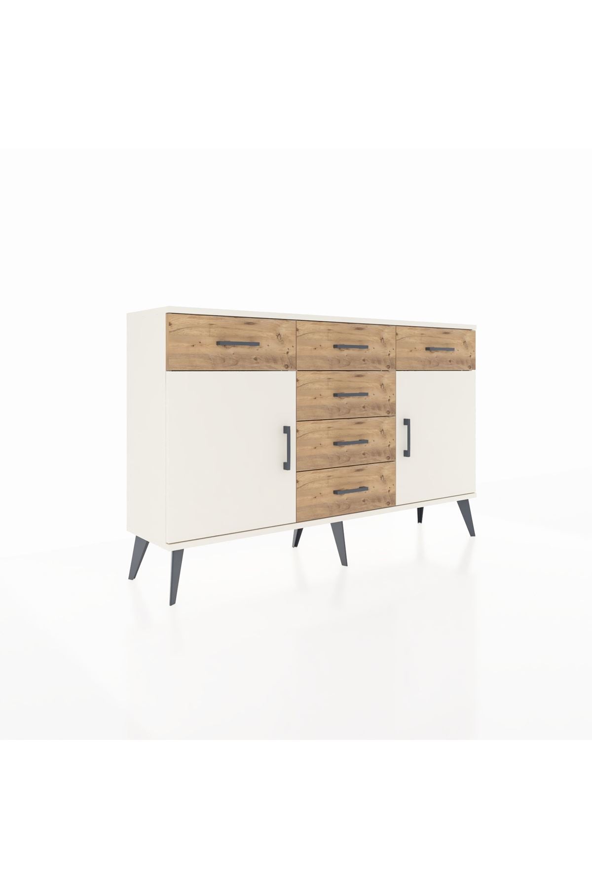 Arges Konsol 2 Raflı 6 Çekmeceli 2 Kapaklı 132x30x83 - S144M020V06A