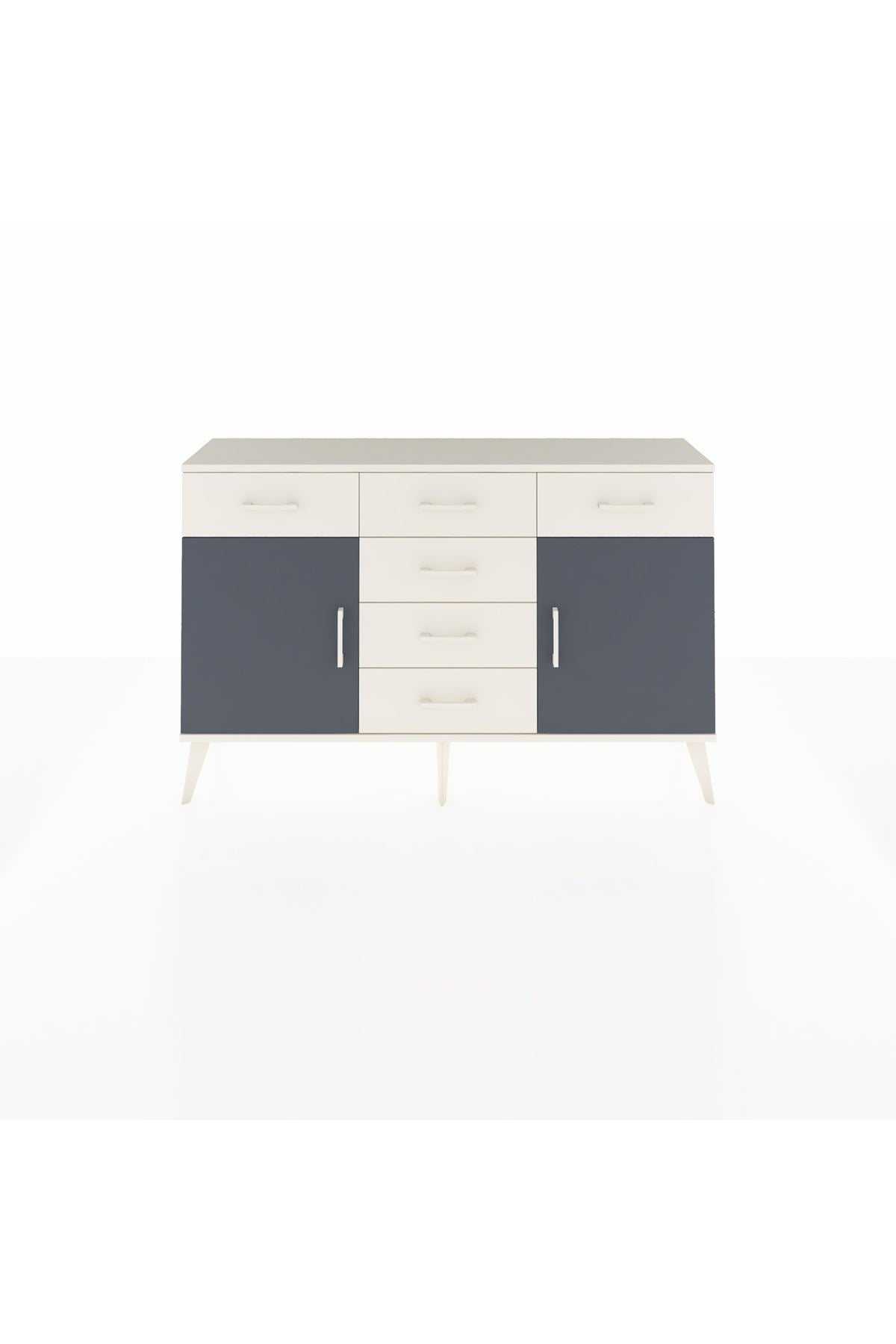 Arges Konsol 2 Raflı 6 Çekmeceli 2 Kapaklı 132x30x83 - S144M020V07A