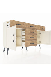 Arges Konsol 2 Raflı 6 Çekmeceli 2 Kapaklı 132x30x83 - S144M020V06A