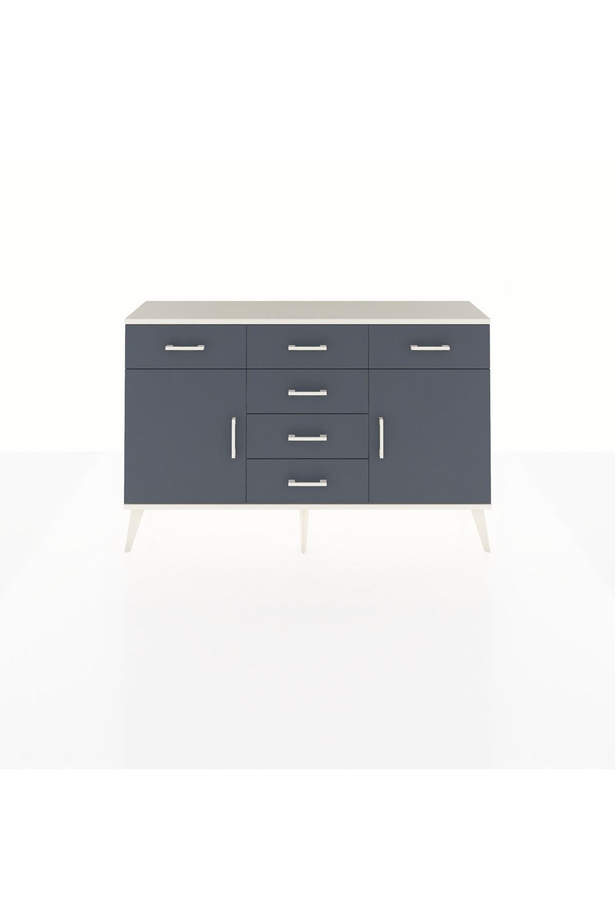 Arges Konsol 2 Raflı 6 Çekmeceli 2 Kapaklı 132x30x83 - S144M020V08A