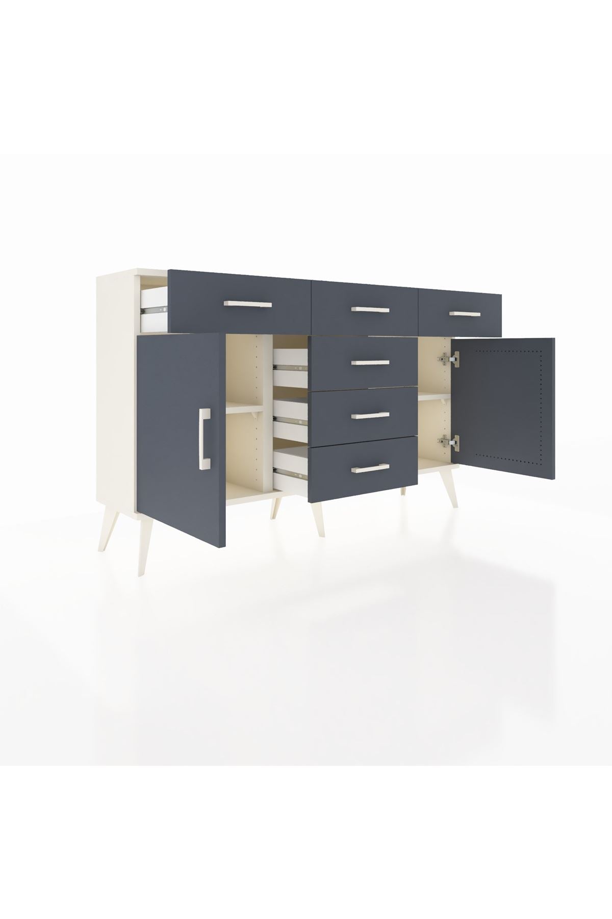 Arges Konsol 2 Raflı 6 Çekmeceli 2 Kapaklı 132x30x83 - S144M020V08A