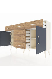 Arges Konsol 2 Raflı 6 Çekmeceli 2 Kapaklı 132x30x83 - S144M020V09A