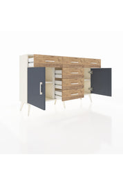 Arges Konsol 2 Raflı 6 Çekmeceli 2 Kapaklı 132x30x83 - S144M020V09A