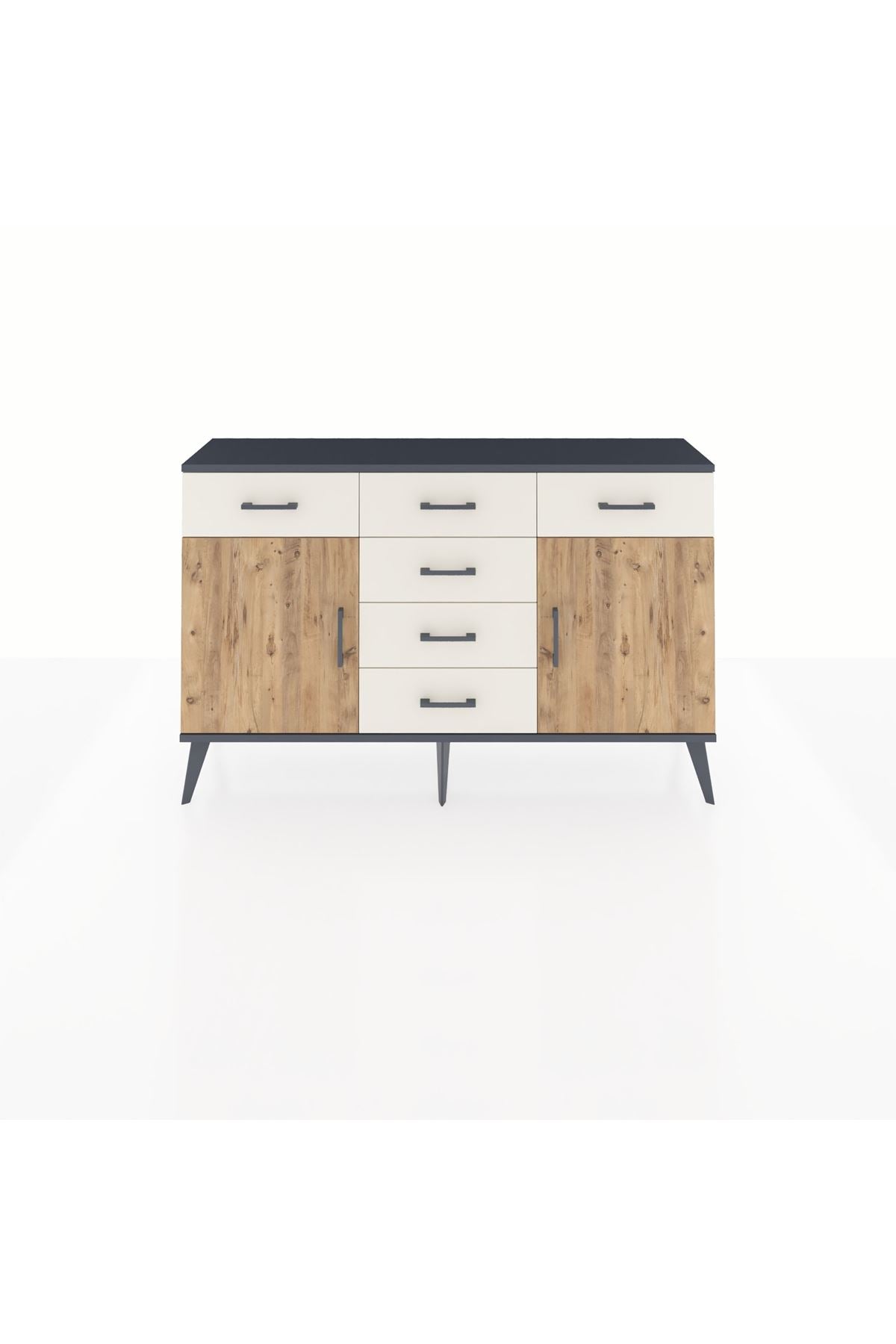 Arges Konsol 2 Raflı 6 Çekmeceli 2 Kapaklı 132x30x83 - S144M020V10A