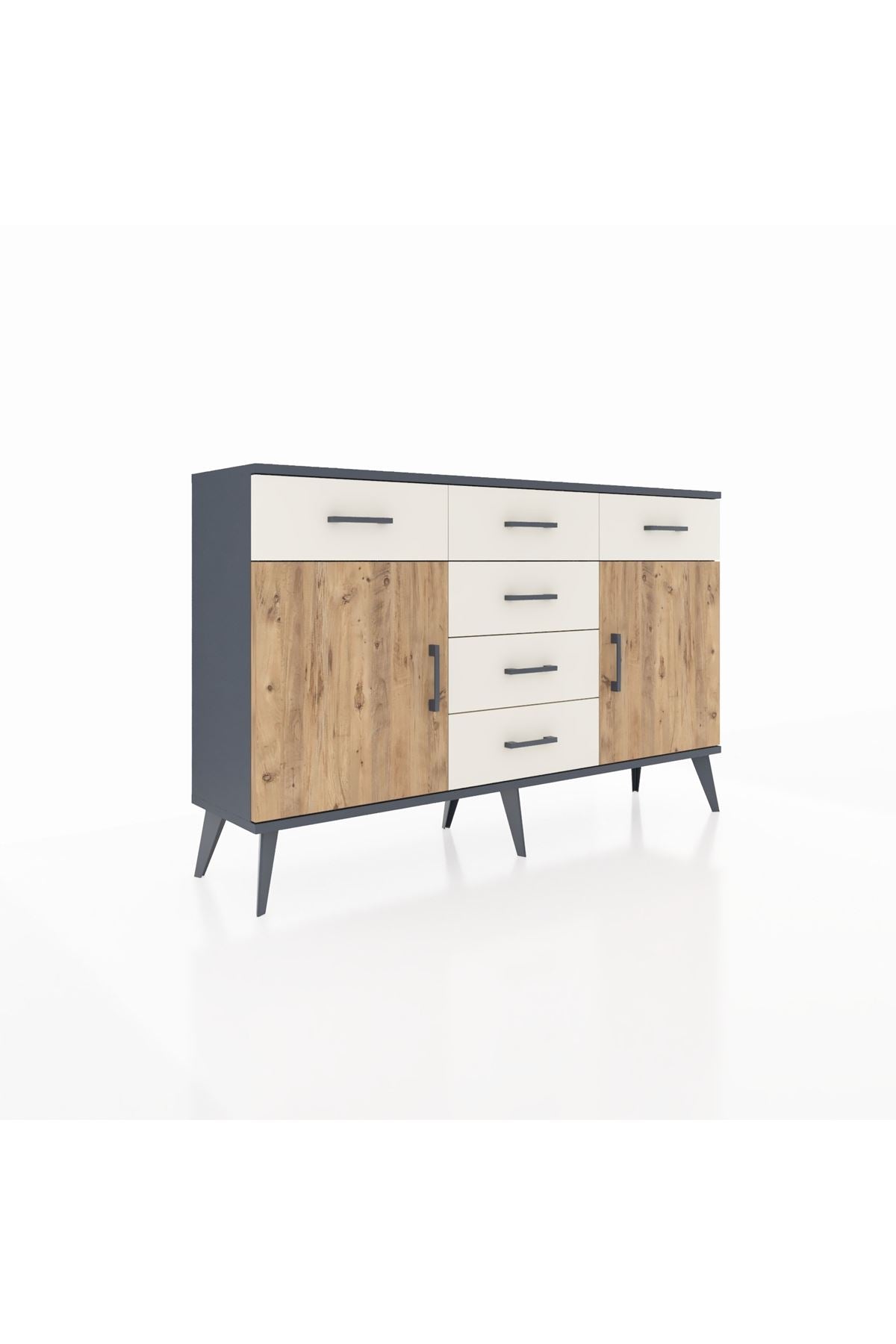 Arges Konsol 2 Raflı 6 Çekmeceli 2 Kapaklı 132x30x83 - S144M020V10A