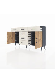 Arges Konsol 2 Raflı 6 Çekmeceli 2 Kapaklı 132x30x83 - S144M020V10A