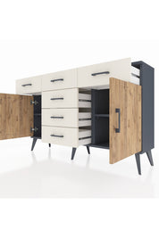 Arges Konsol 2 Raflı 6 Çekmeceli 2 Kapaklı 132x30x83 - S144M020V10A