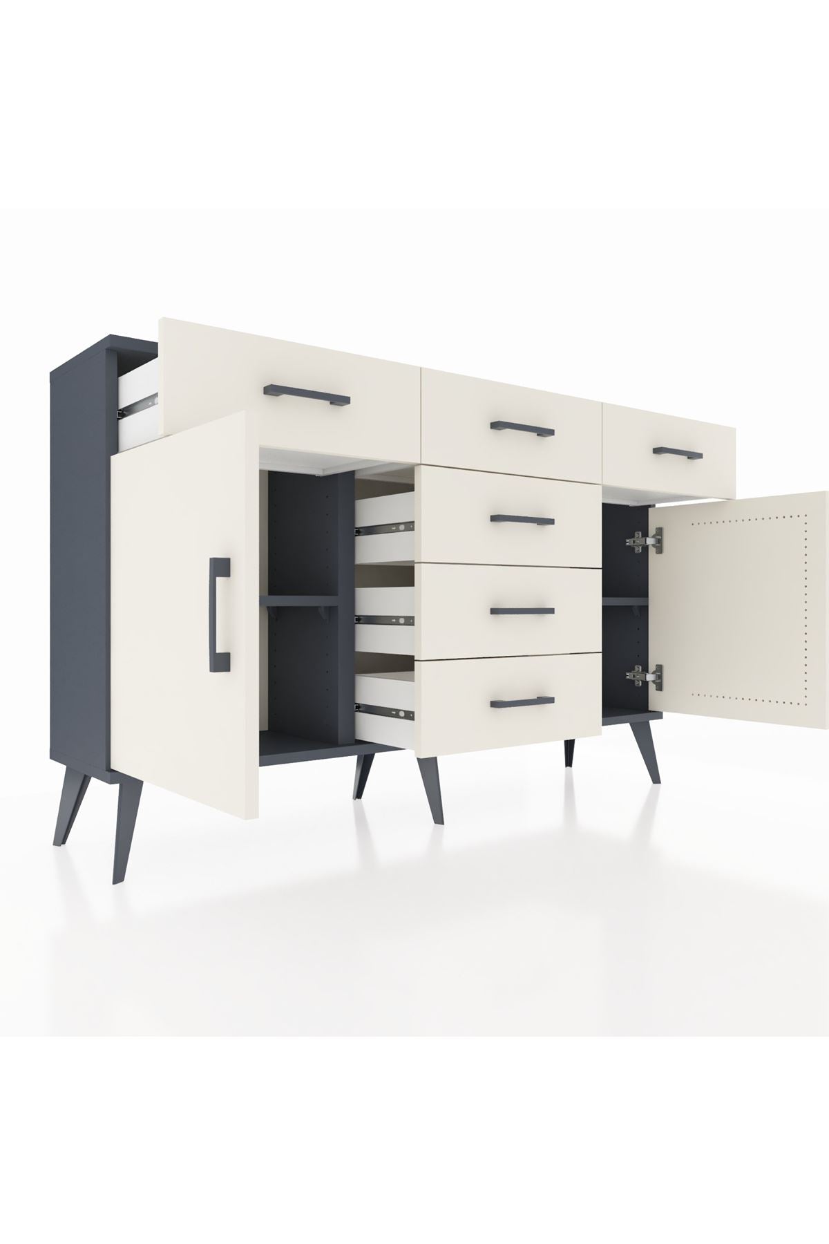 Arges Konsol 2 Raflı 6 Çekmeceli 2 Kapaklı 132x30x83 - S144M020V13A