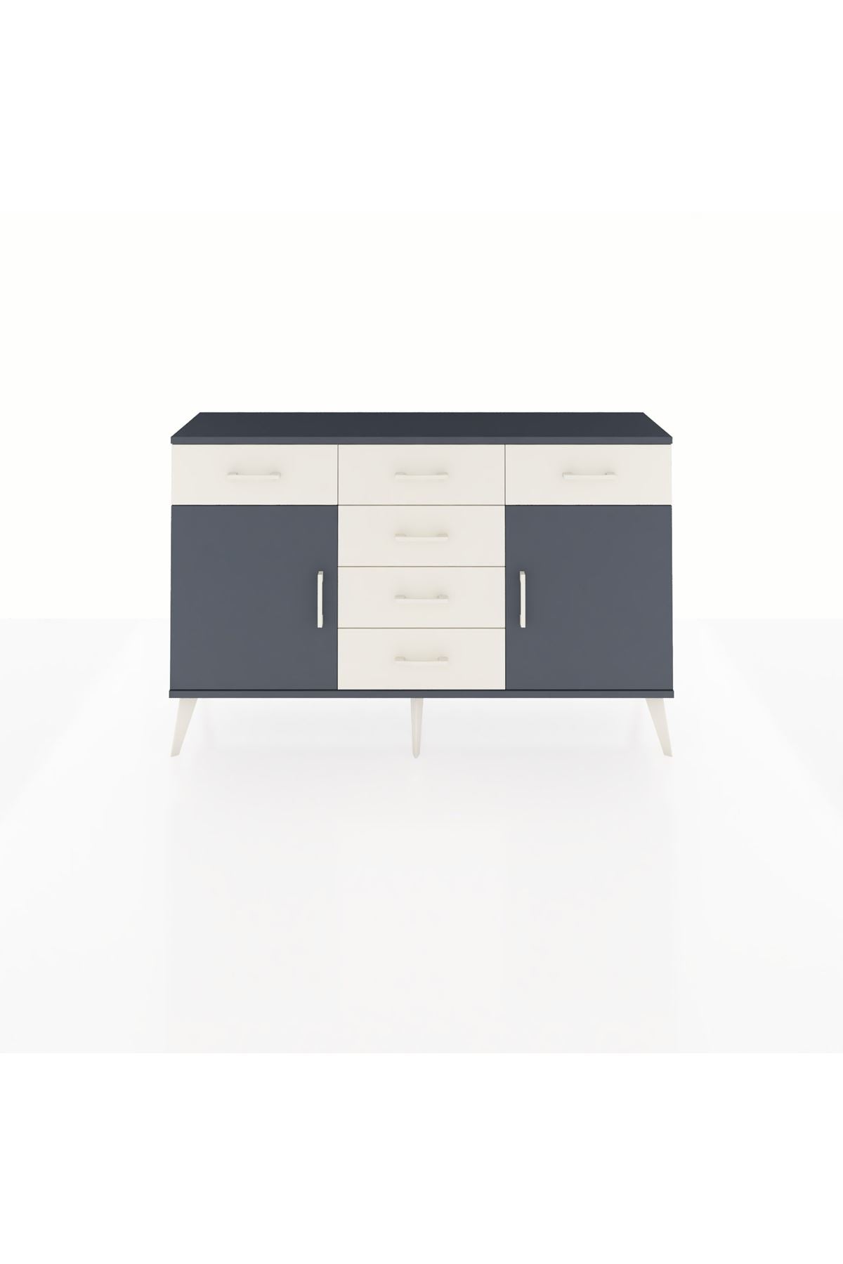 Arges Konsol 2 Raflı 6 Çekmeceli 2 Kapaklı 132x30x83 - S144M020V16A