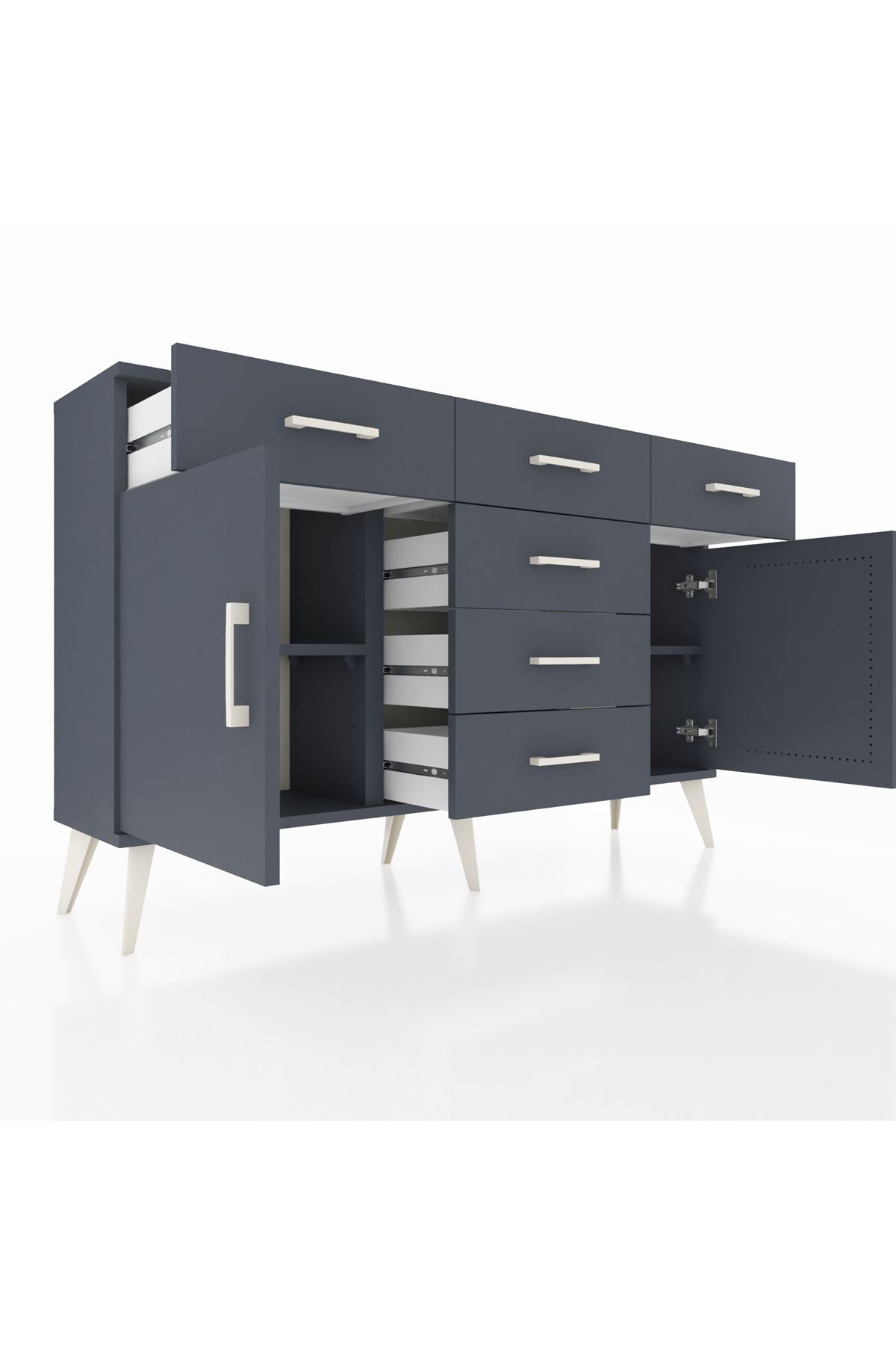 Arges Konsol 2 Raflı 6 Çekmeceli 2 Kapaklı 132x30x83 - S144M020V17A