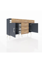 Arges Konsol 2 Raflı 6 Çekmeceli 2 Kapaklı 132x30x83 - S144M020V18A