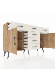 Arges Konsol 2 Raflı 6 Çekmeceli 2 Kapaklı 132x30x83 - S144M020V19A