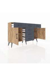 Arges Konsol 2 Raflı 6 Çekmeceli 2 Kapaklı 132x30x83 - S144M020V20A