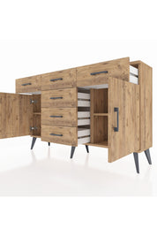 Arges Konsol 2 Raflı 6 Çekmeceli 2 Kapaklı 132x30x83 - S144M020V21A