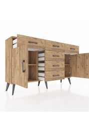 Arges Konsol 2 Raflı 6 Çekmeceli 2 Kapaklı 132x30x83 - S144M020V21A