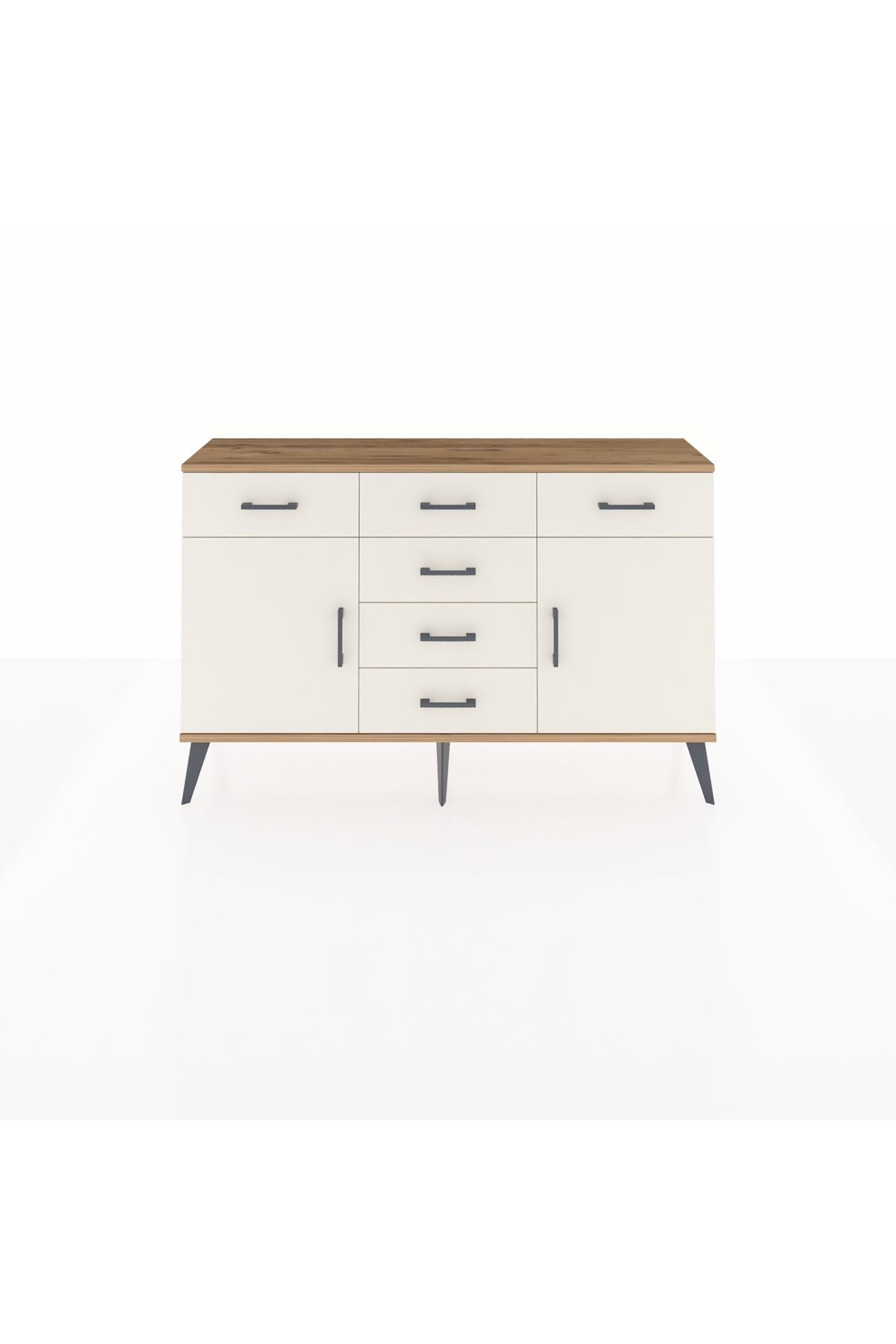 Arges Konsol 2 Raflı 6 Çekmeceli 2 Kapaklı 132x30x83 - S144M020V22A