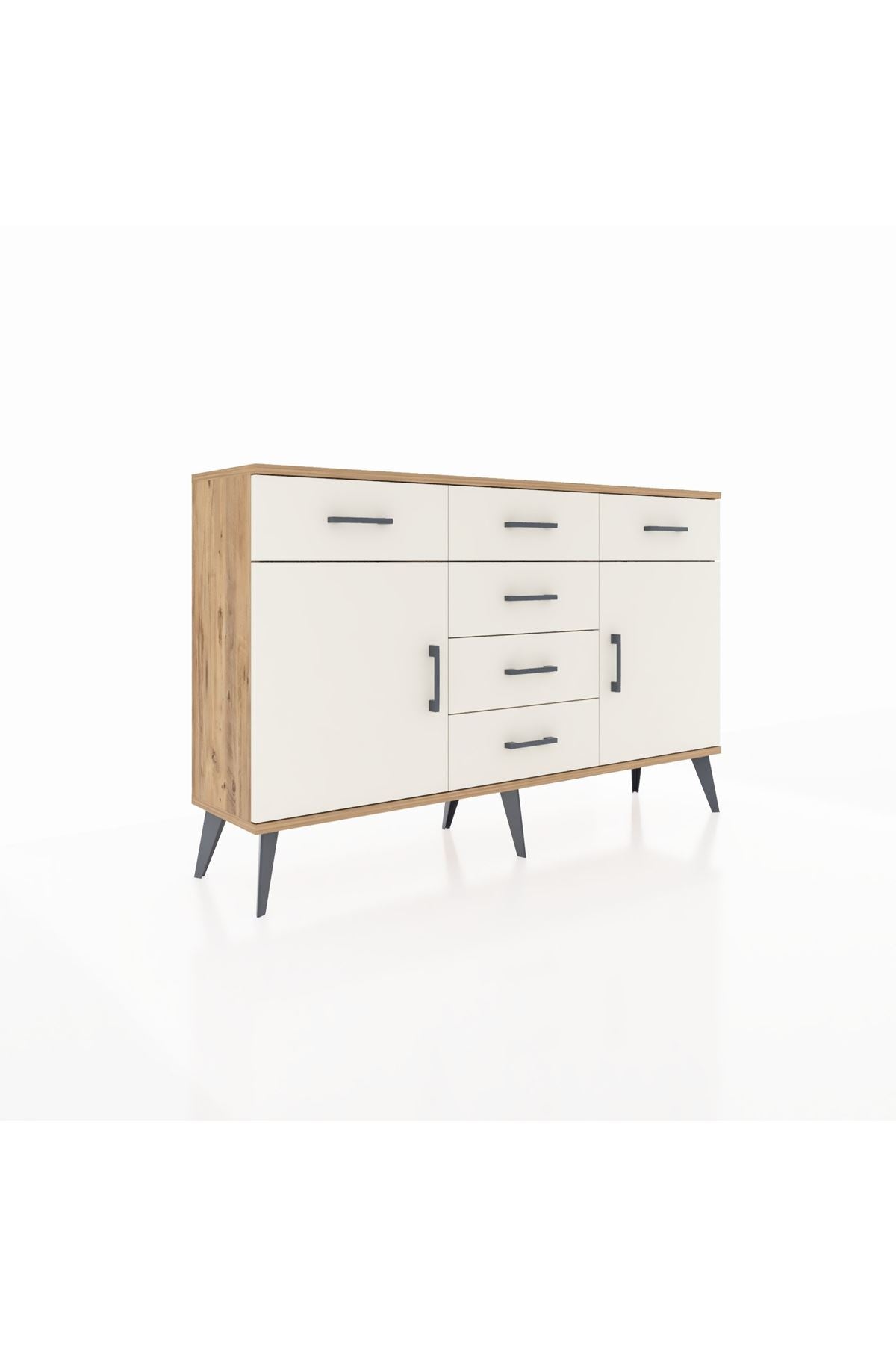 Arges Konsol 2 Raflı 6 Çekmeceli 2 Kapaklı 132x30x83 - S144M020V22A