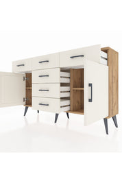 Arges Konsol 2 Raflı 6 Çekmeceli 2 Kapaklı 132x30x83 - S144M020V22A