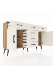 Arges Konsol 2 Raflı 6 Çekmeceli 2 Kapaklı 132x30x83 - S144M020V22A