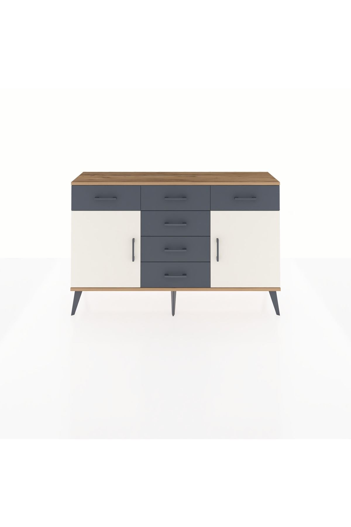 Arges Konsol 2 Raflı 6 Çekmeceli 2 Kapaklı 132x30x83 - S144M020V23A