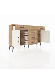 Arges Konsol 2 Raflı 6 Çekmeceli 2 Kapaklı 132x30x83 - S144M020V24A