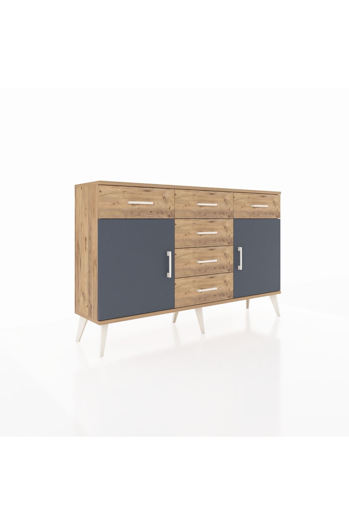 Arges Konsol 2 Raflı 6 Çekmeceli 2 Kapaklı 132x30x83 - S144M020V27A