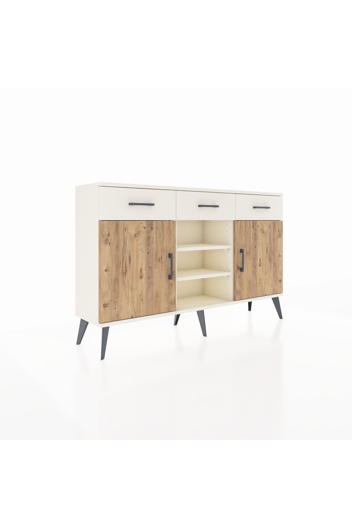 Arges Konsol 4 Raflı 3 Çekmeceli 2 Kapaklı 132x30x83 - S144M021V01A