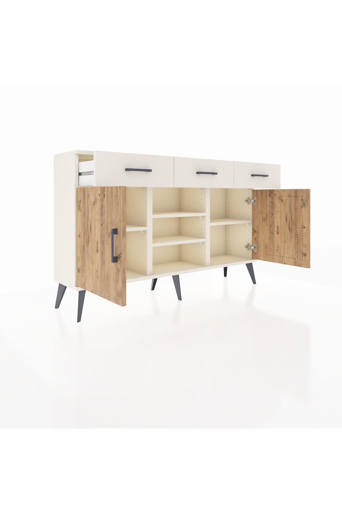 Arges Konsol 4 Raflı 3 Çekmeceli 2 Kapaklı 132x30x83 - S144M021V01A
