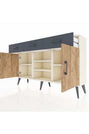 Arges Konsol 4 Raflı 3 Çekmeceli 2 Kapaklı 132x30x83 - S144M021V02A