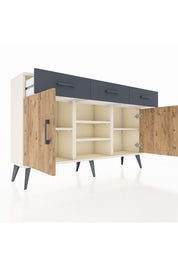 Arges Konsol 4 Raflı 3 Çekmeceli 2 Kapaklı 132x30x83 - S144M021V02A