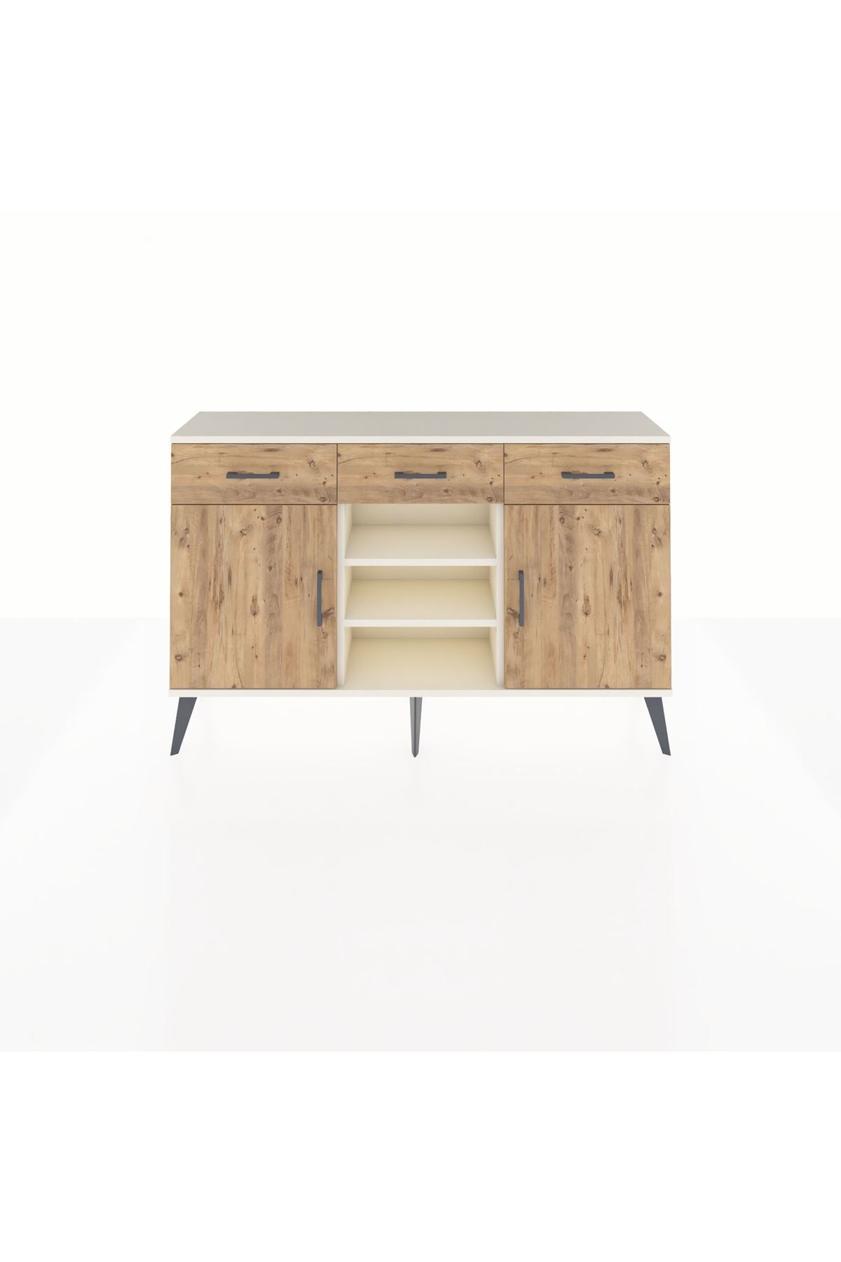 Arges Konsol 4 Raflı 3 Çekmeceli 2 Kapaklı 132x30x83 - S144M021V03A