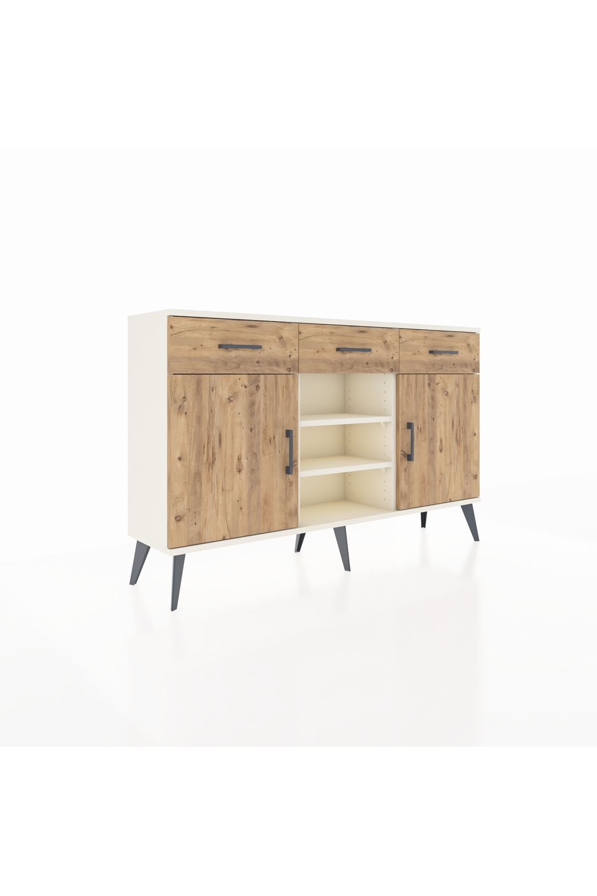 Arges Konsol 4 Raflı 3 Çekmeceli 2 Kapaklı 132x30x83 - S144M021V03A