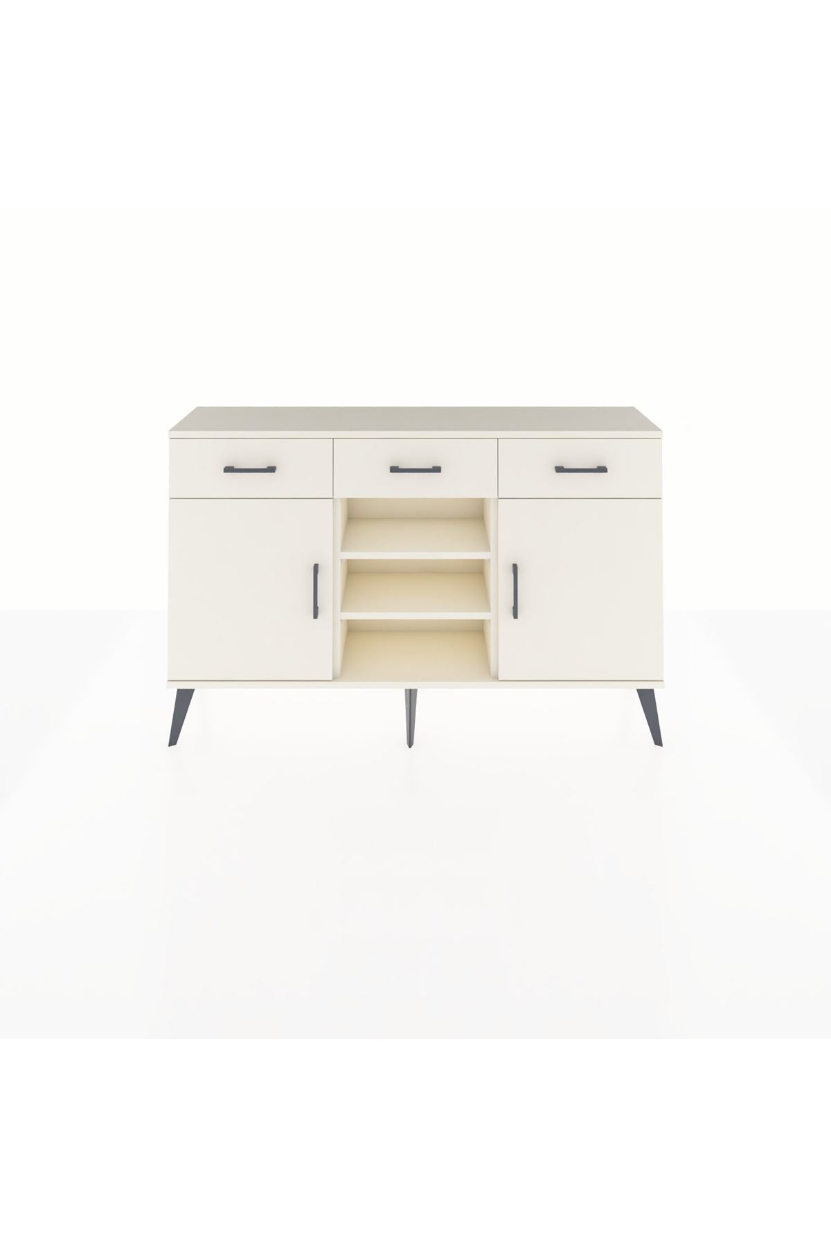 Arges Konsol 4 Raflı 3 Çekmeceli 2 Kapaklı 132x30x83 - S144M021V04A