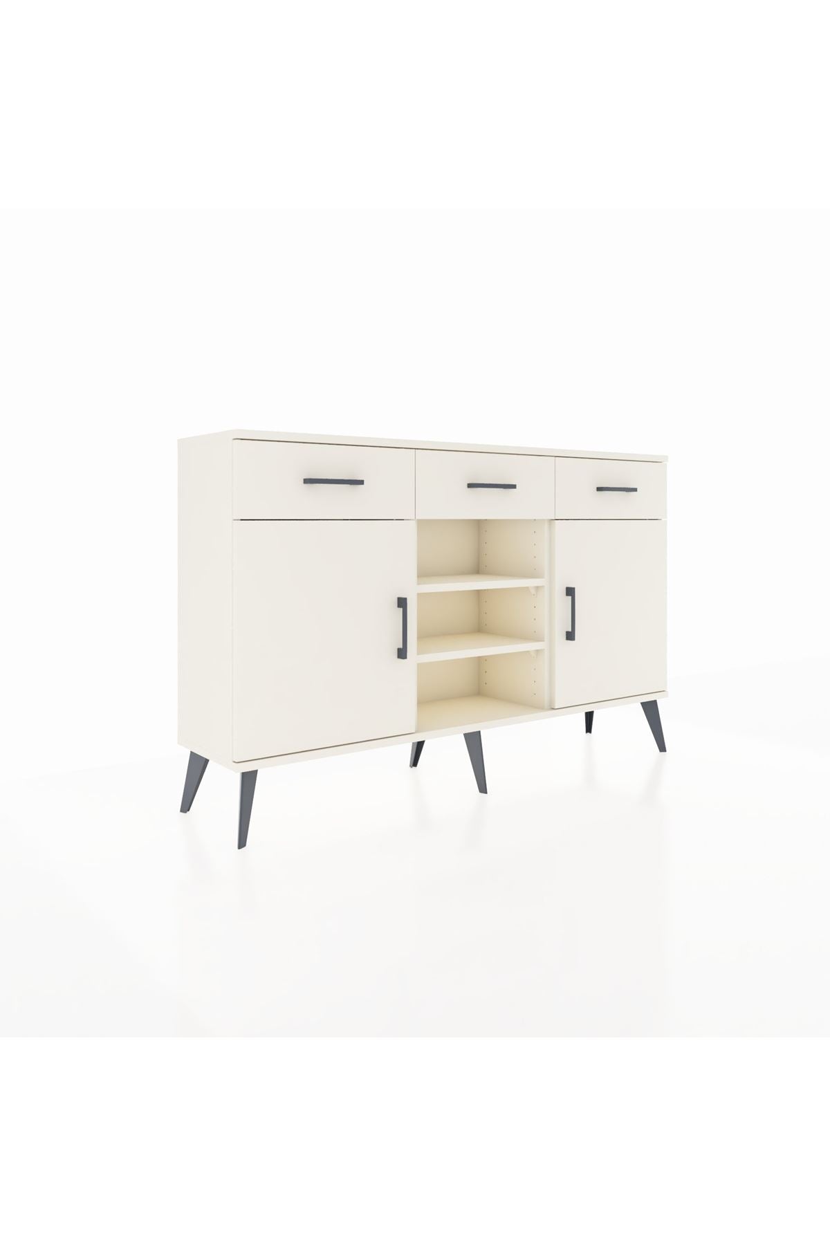 Arges Konsol 4 Raflı 3 Çekmeceli 2 Kapaklı 132x30x83 - S144M021V04A