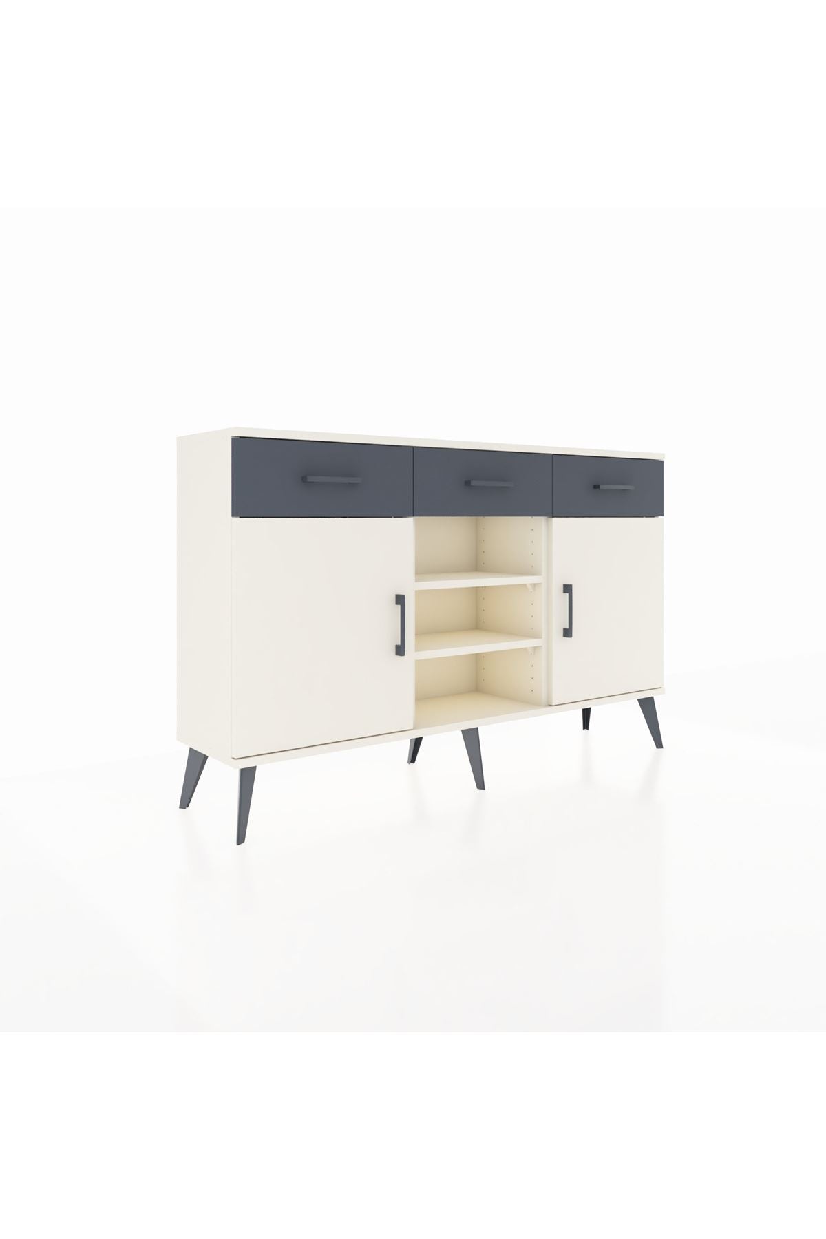 Arges Konsol 4 Raflı 3 Çekmeceli 2 Kapaklı 132x30x83 - S144M021V05A