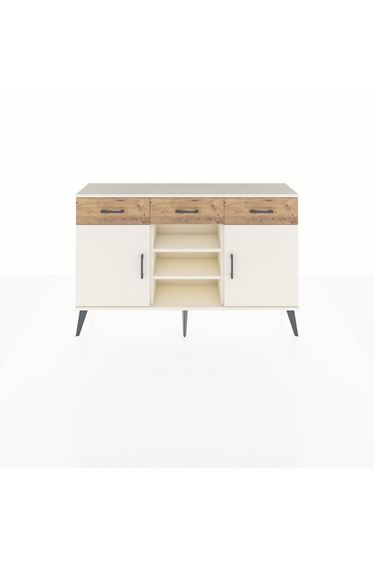 Arges Konsol 4 Raflı 3 Çekmeceli 2 Kapaklı 132x30x83 - S144M021V06A