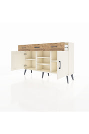 Arges Konsol 4 Raflı 3 Çekmeceli 2 Kapaklı 132x30x83 - S144M021V06A