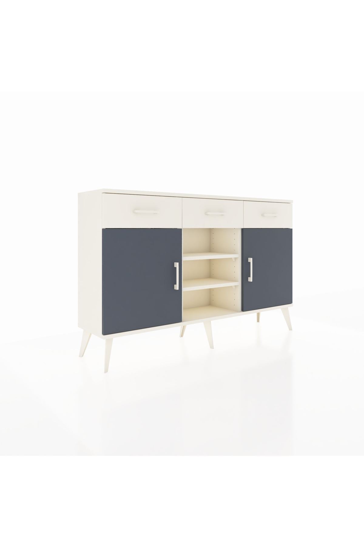Arges Konsol 4 Raflı 3 Çekmeceli 2 Kapaklı 132x30x83 - S144M021V07A